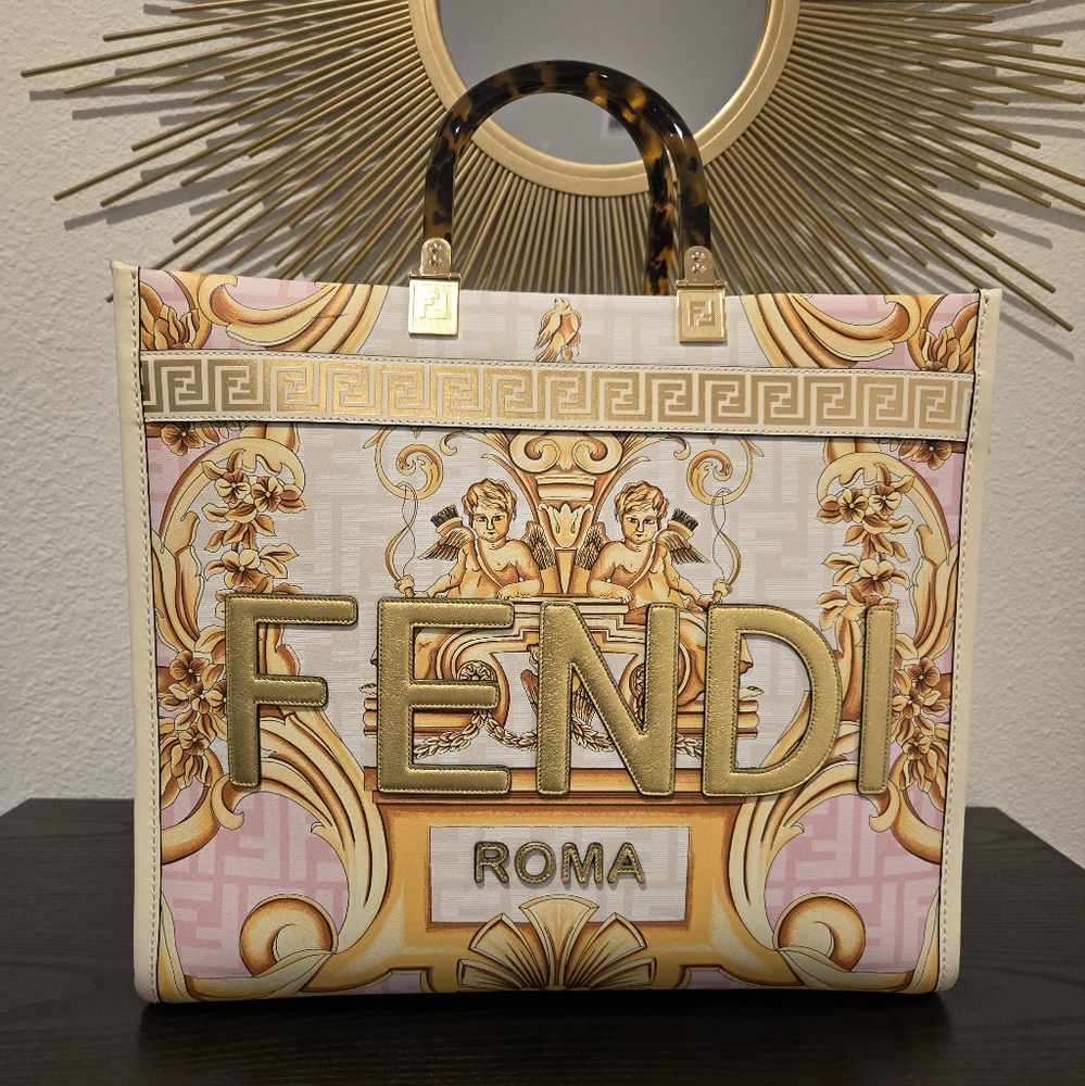 Fendi x Versace Sunshine Leather Tote
